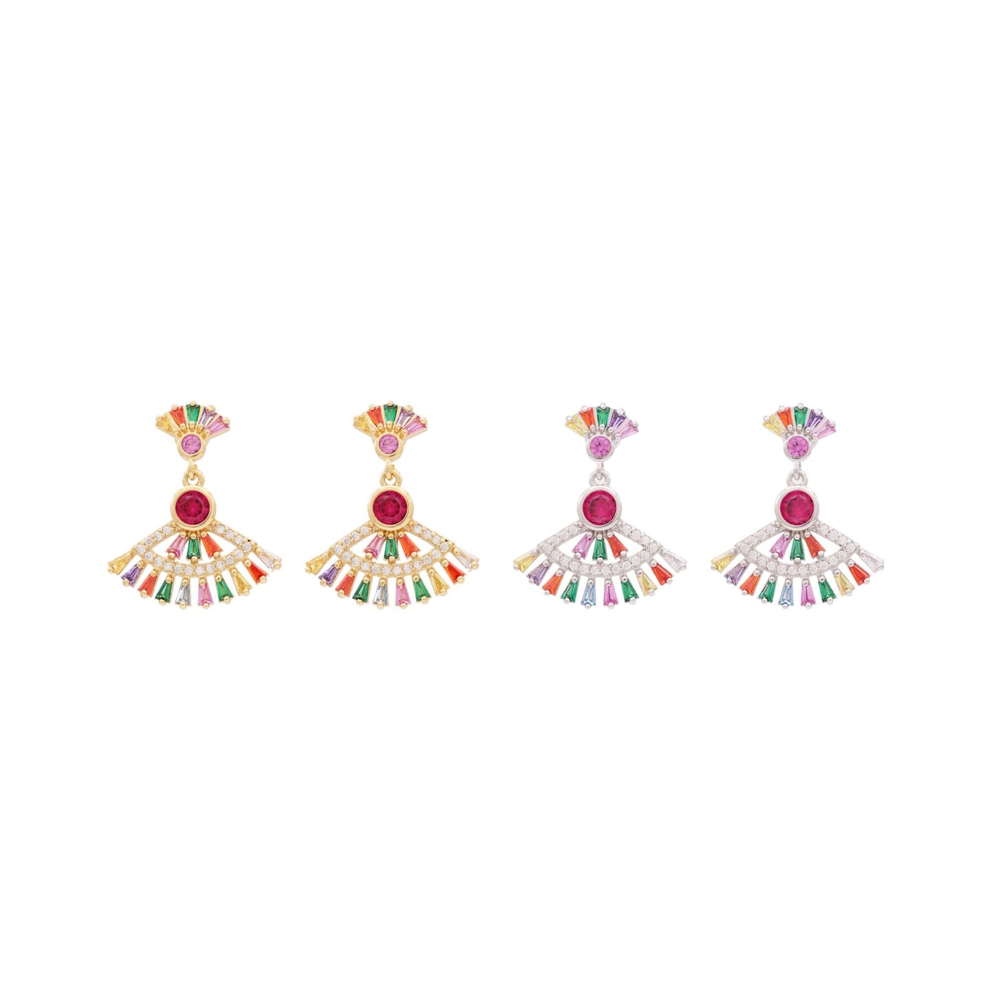 DESC-Brinco Leque Carrês Colors XYE104567 earring