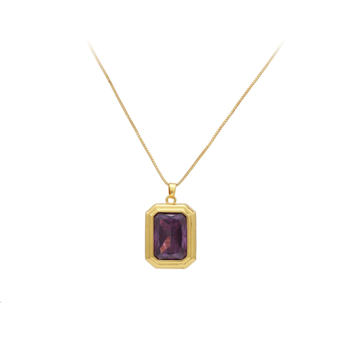 DESC- Colar Retangular Cravação Inglesa XYN101135 necklace
