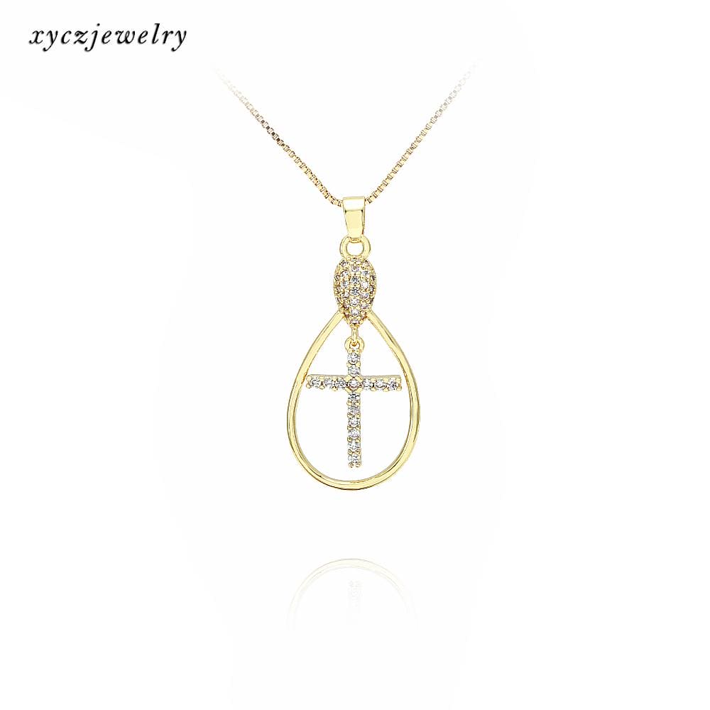 Colar gota com cruz XYP101751