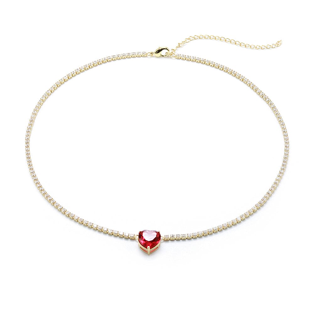 Colar Pedras com Coração colorido XYP101718