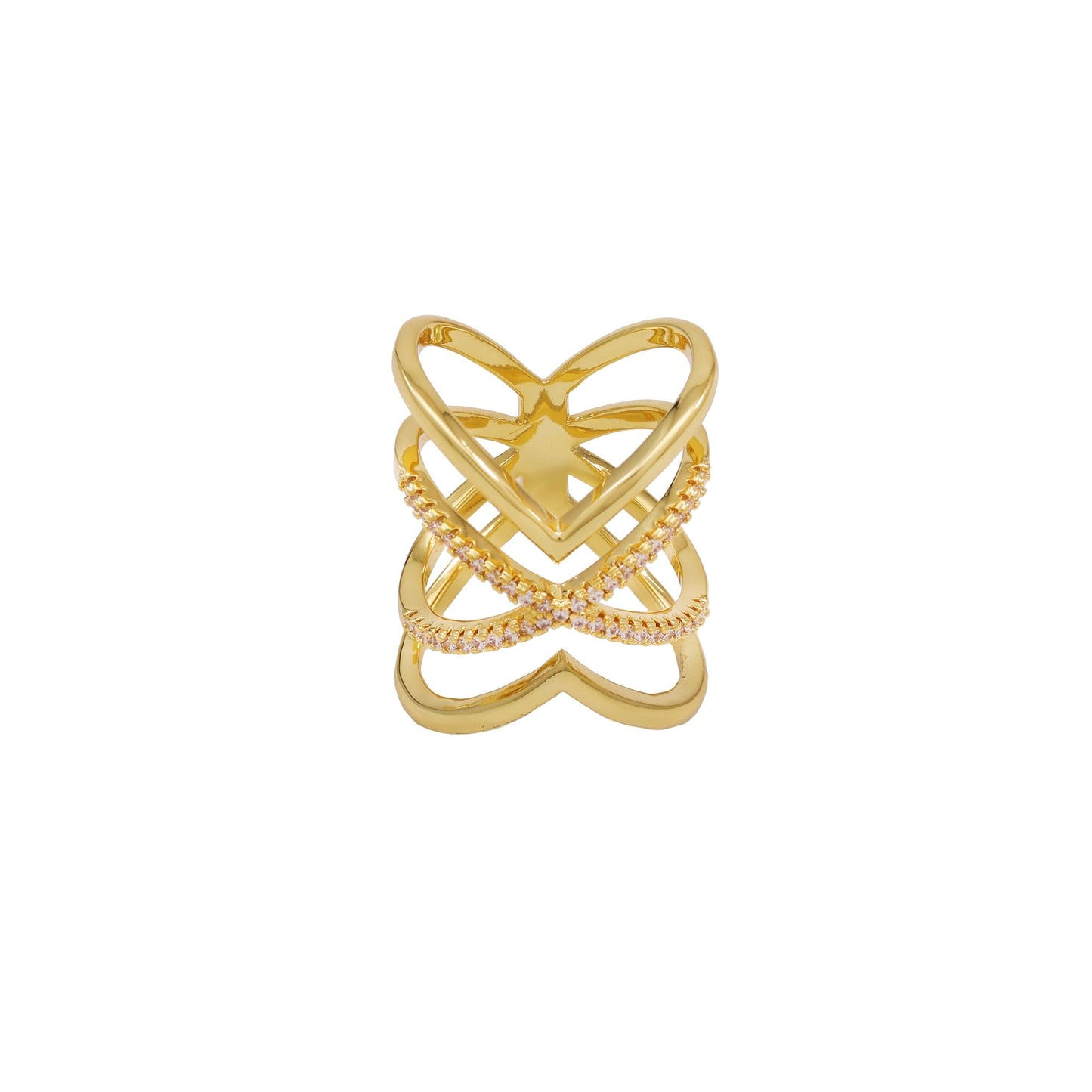 Anel Luxo Formato Seta e X XYR102884