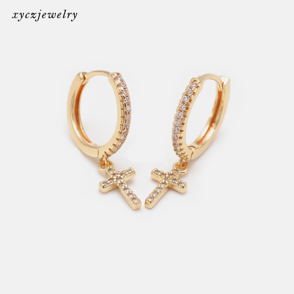 Brinco de Argolinha Cruz XYS100621