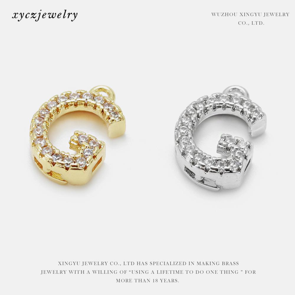 DIY Pingente letras iniciais A a Z cravejado XYEJ100462 VENDIDO SEPARADAMENTE