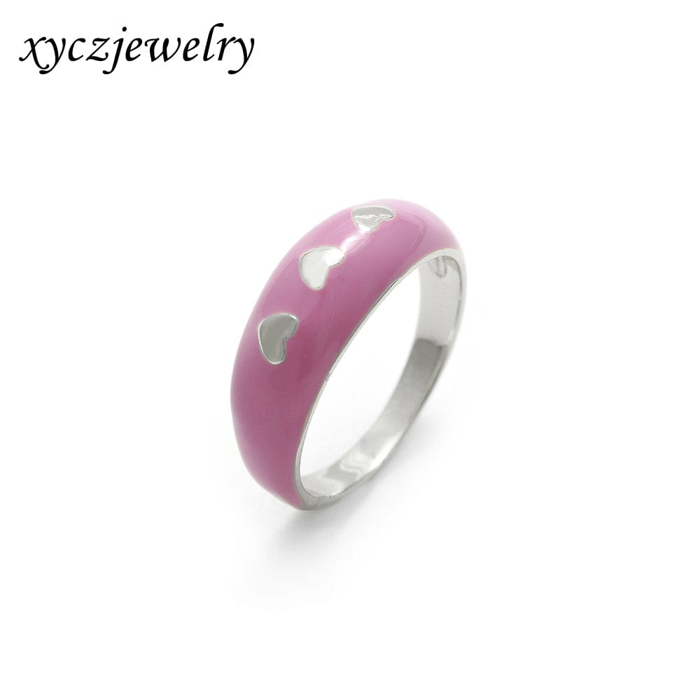 Anel coração com resina no atacado