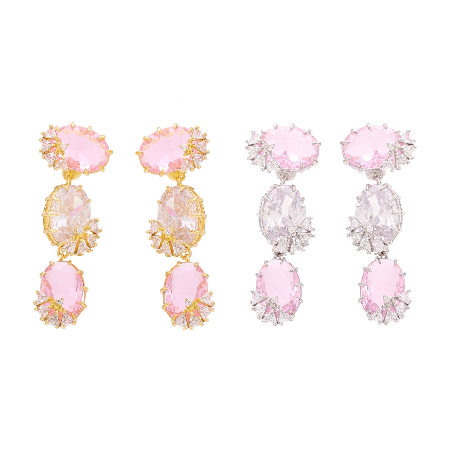 Brinco Cascata Oval e Triangulos XYS101192