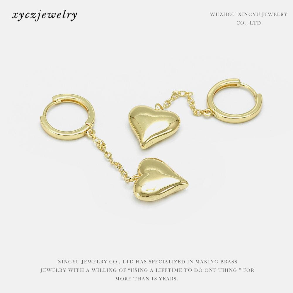 Brinco Argolinha Coração Pendurado XYE103625