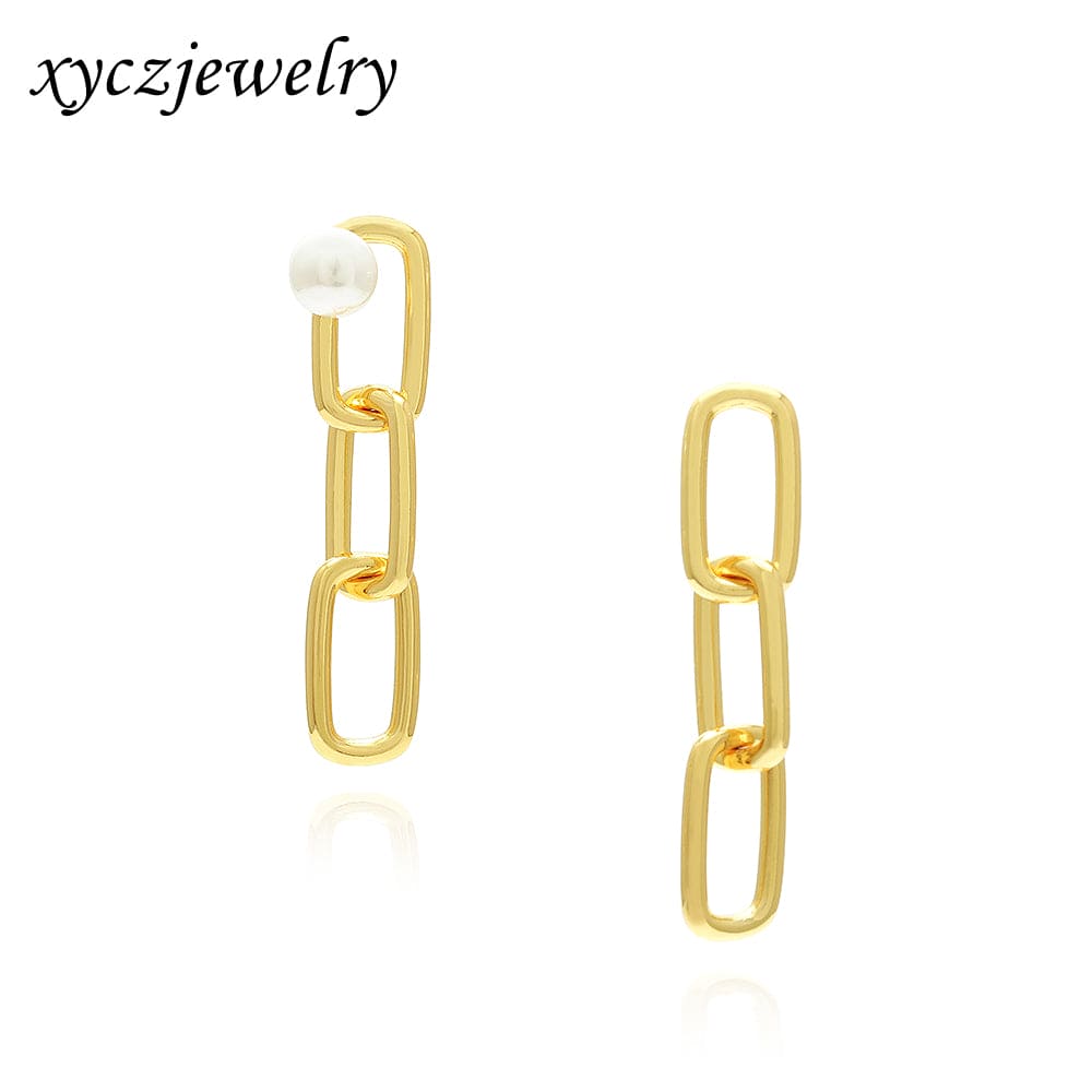 Brinco Elos e Perola Shell XYE104220-2