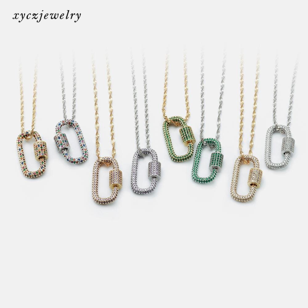 Colar cordao baiano com pingente cravejado XYP101749