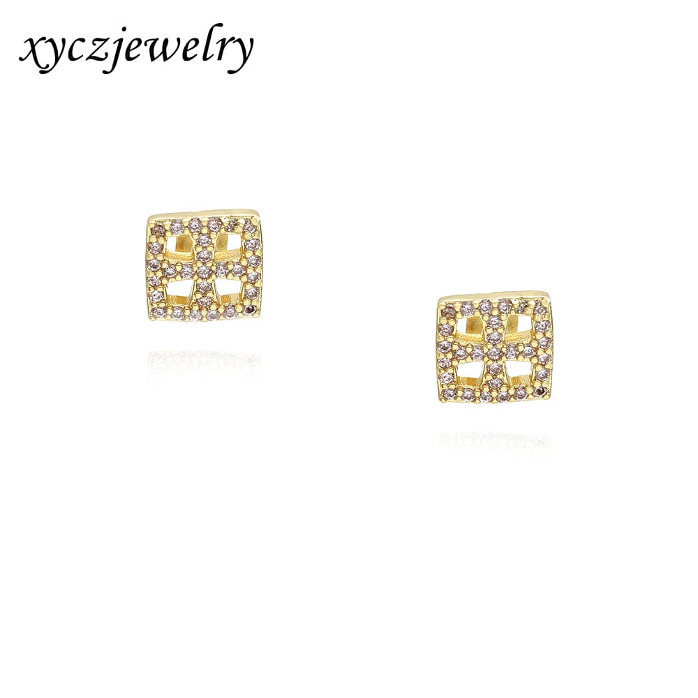 Brinco Quadrado Flor XYE104229 耳环earrings