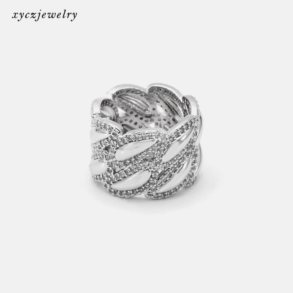 Anel folhas cravejadas no atacado