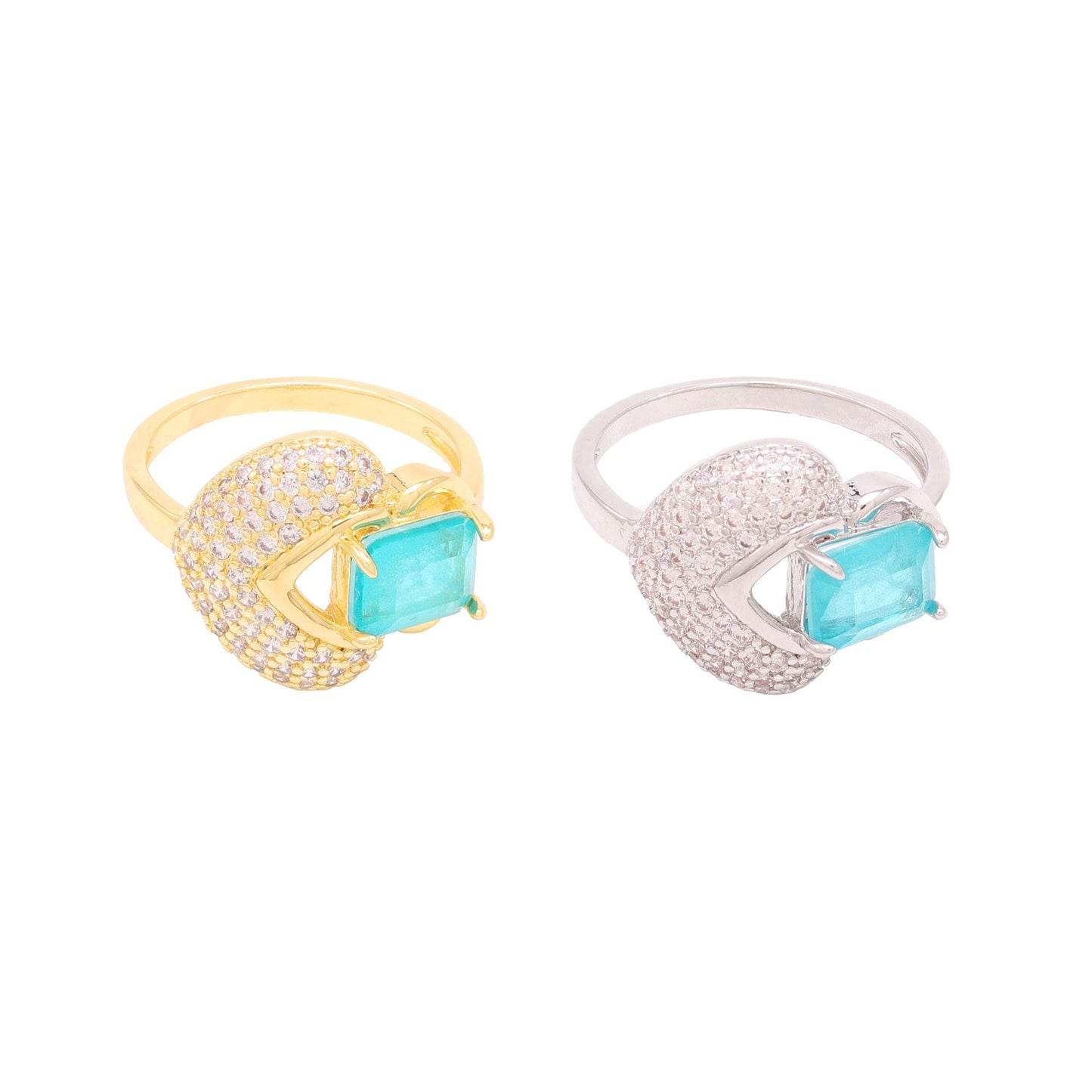 Anel Cravejado e Fusion Retangular XYS101220