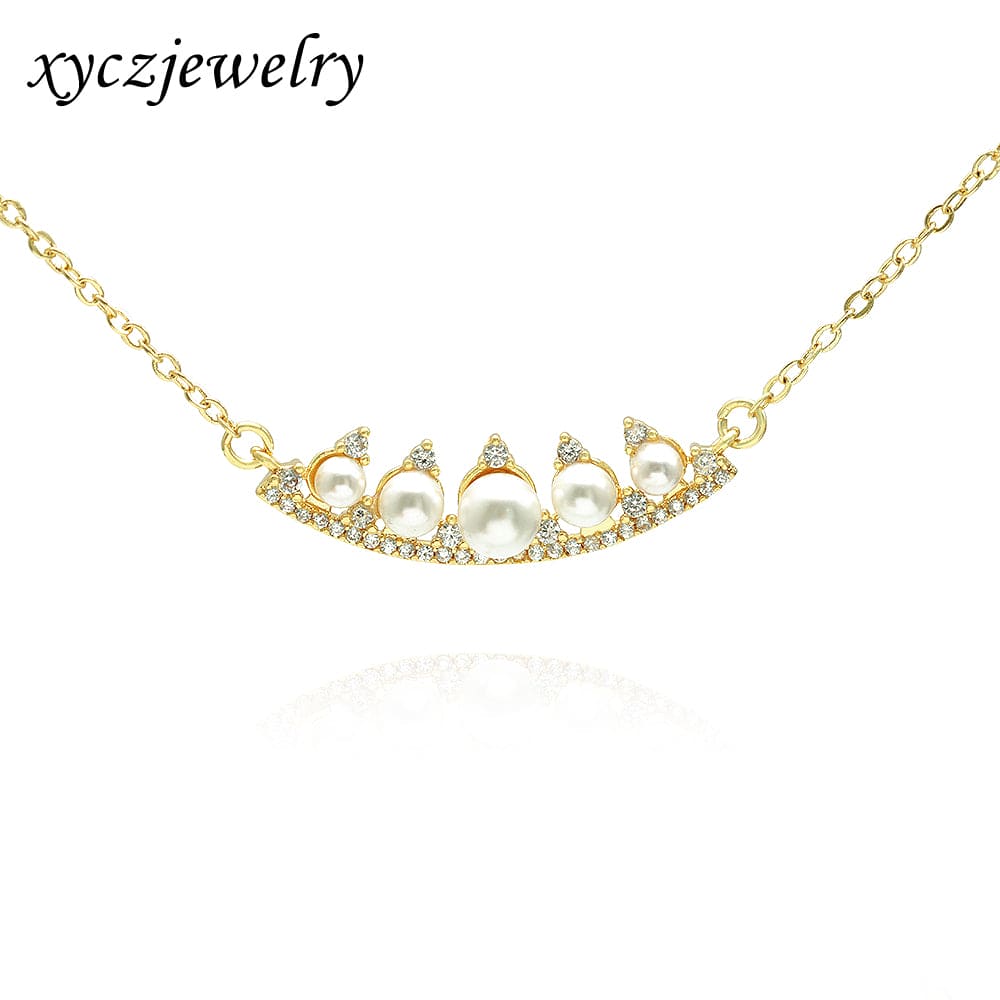 Colar perolas e zirconia XYN101023 necklace