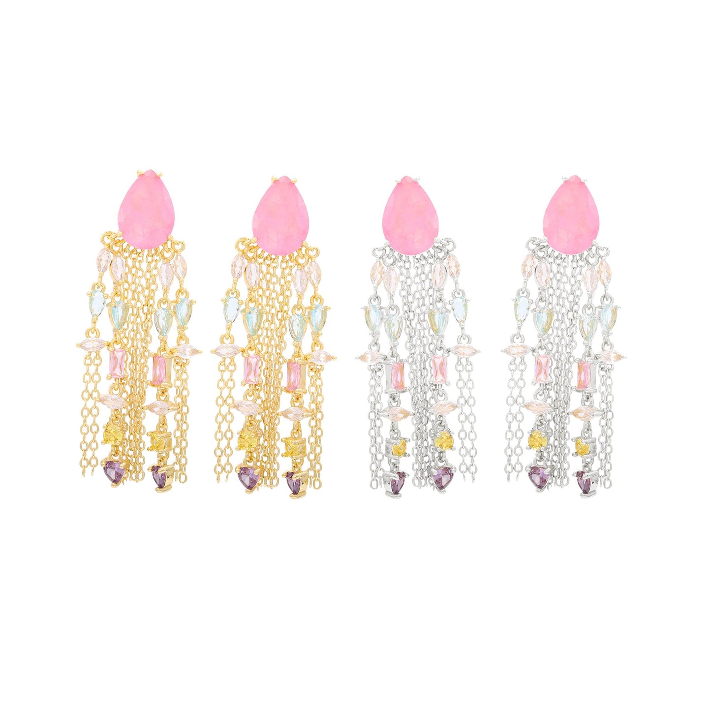 Fusion Gota Brinco com Franja e Pedras XYS101196