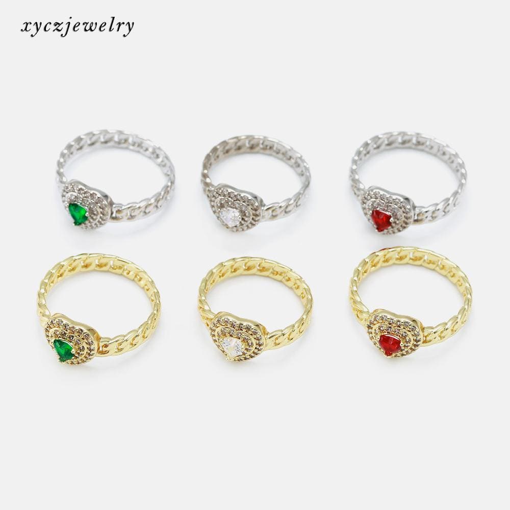 Anel de coração e aro de elo grumet no atacado