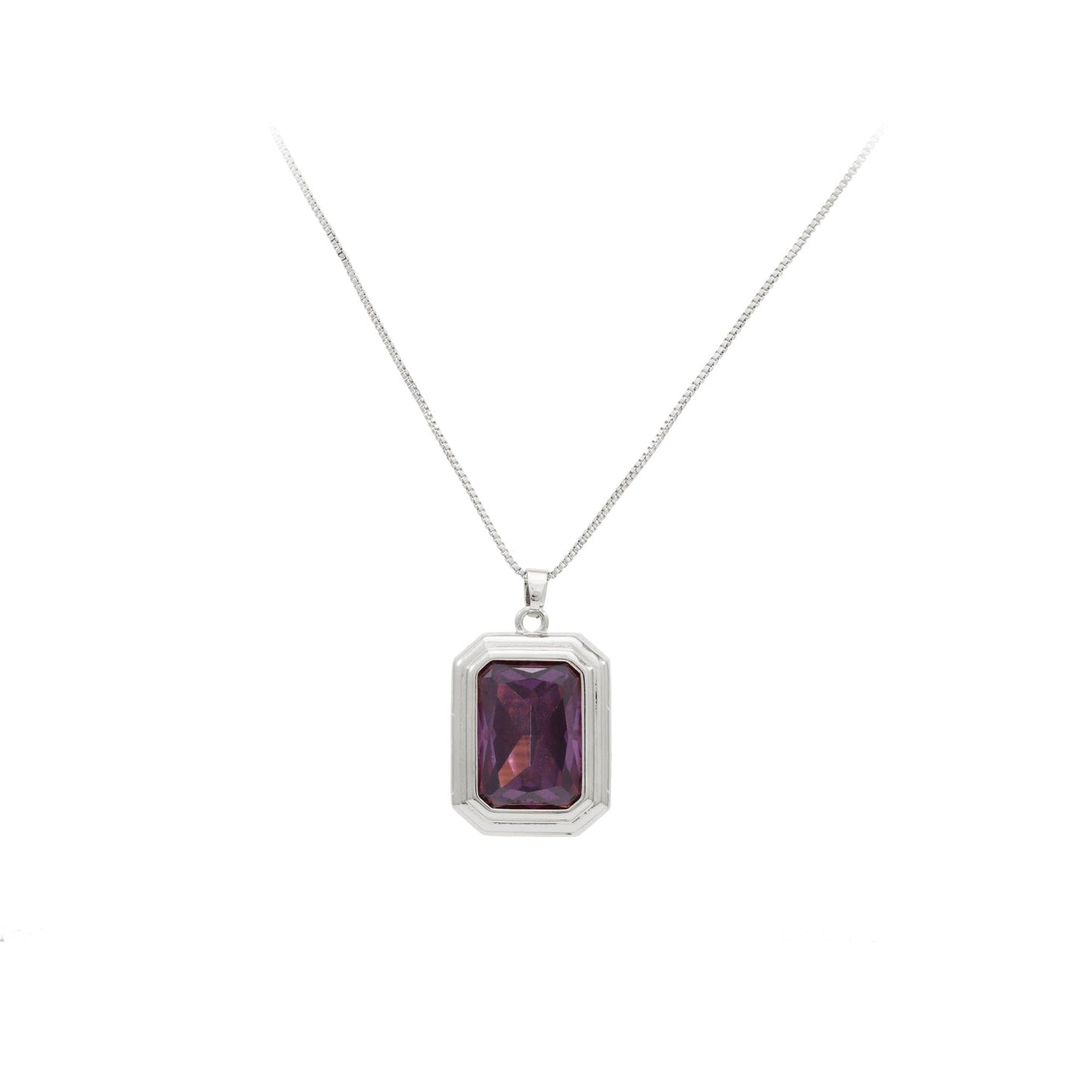 DESC- Colar Retangular Cravação Inglesa XYN101135 necklace
