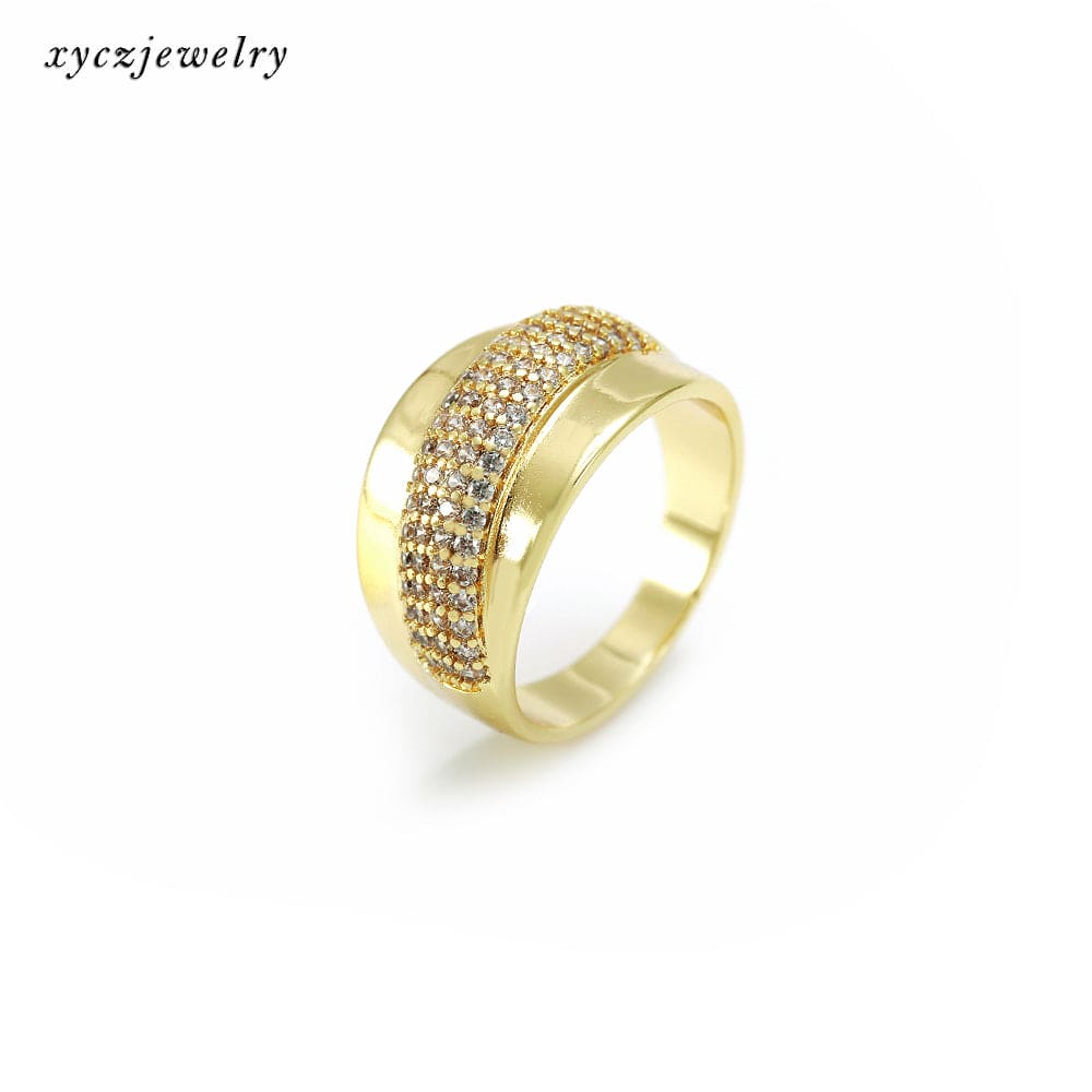 Anel com faixa de zircônias no atacado