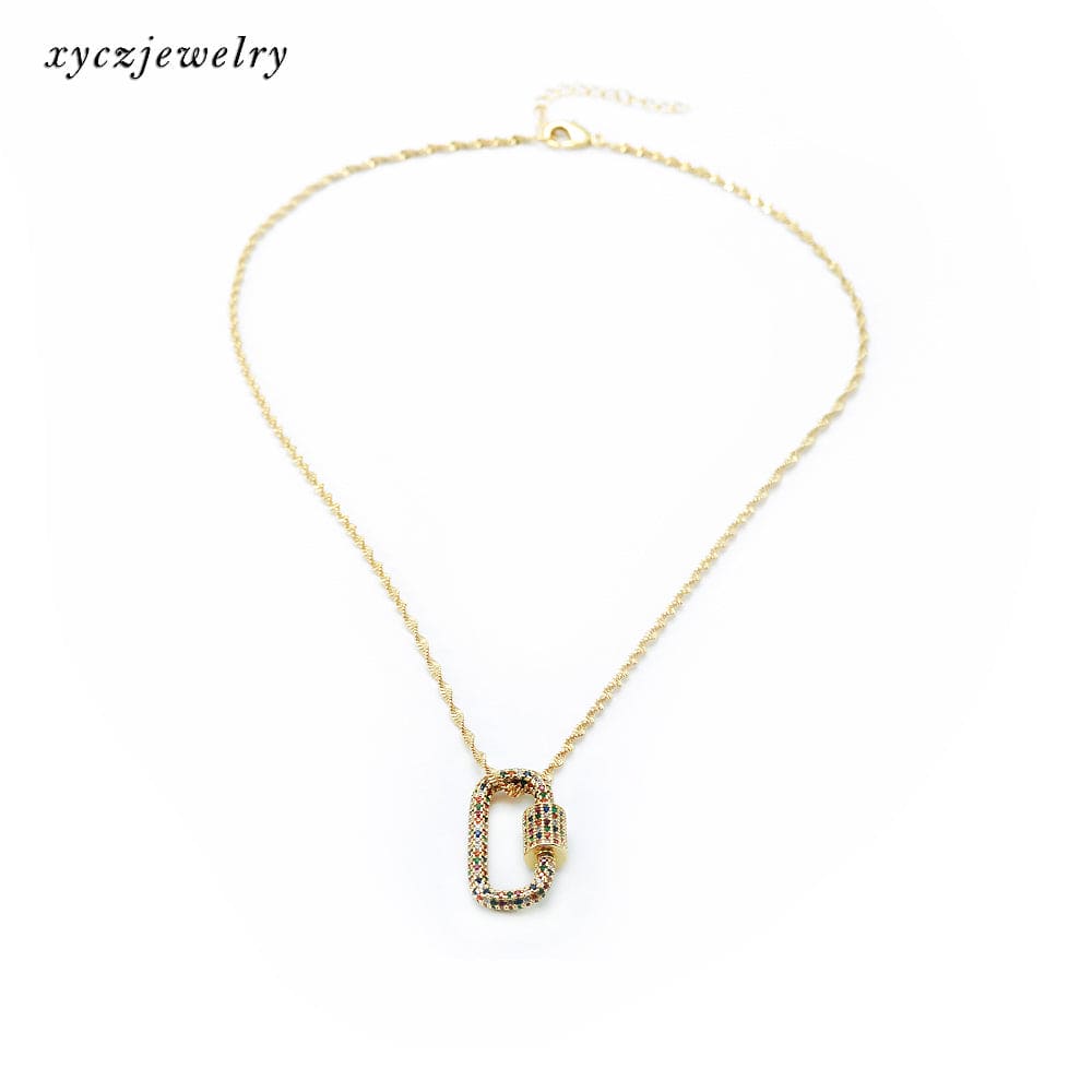 Colar cordao baiano com pingente cravejado XYP101749