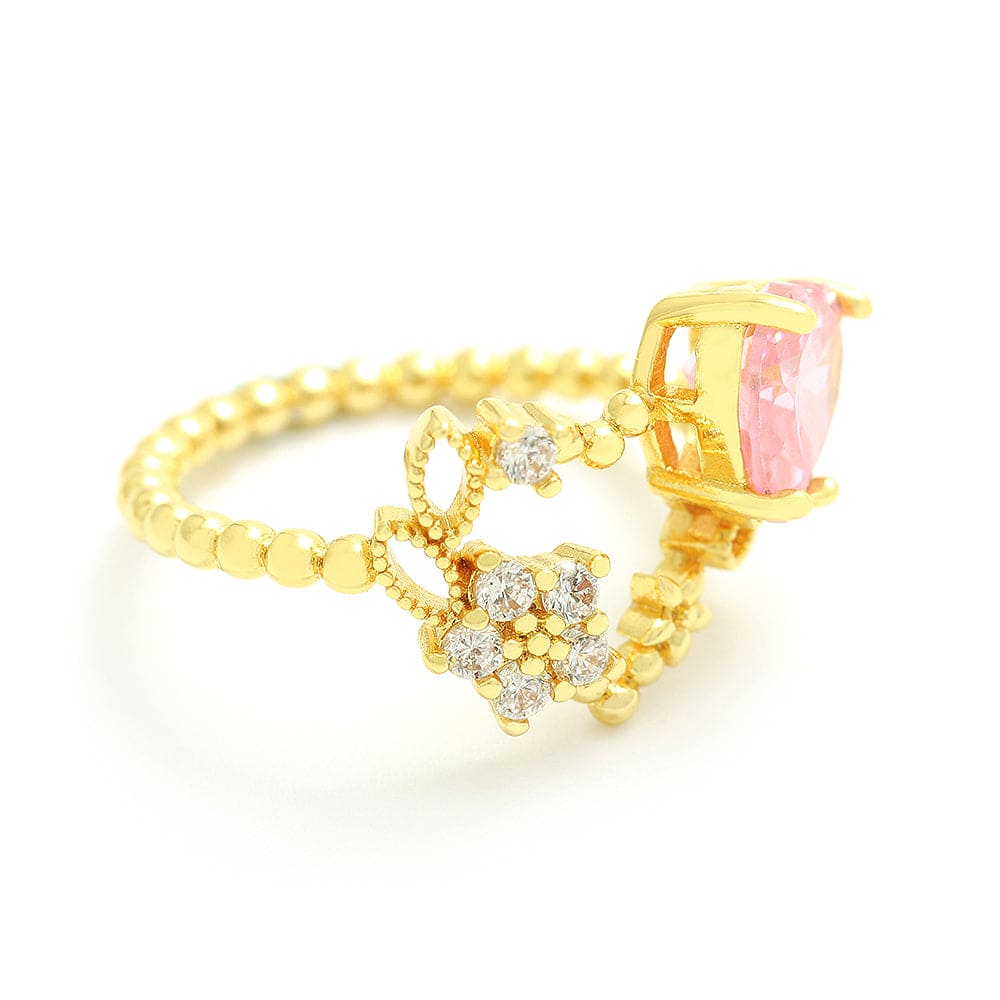 Anel aro de bolinhas com coração e estrela no atacado