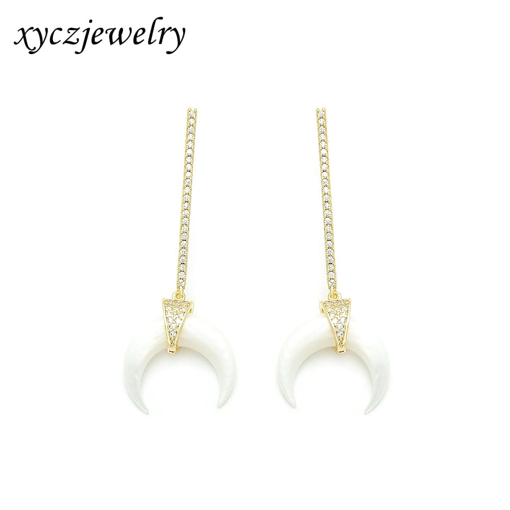 Brinco Seta Zircônia e Madrepérola XYE104255 earring