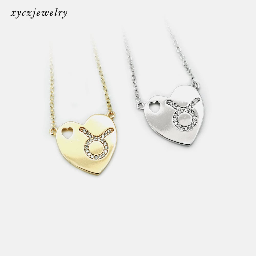 DESC-Colar coração com signo - Touro XYN100294 项链