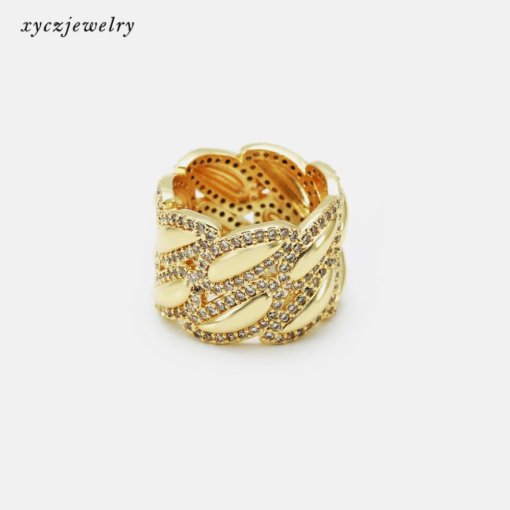 Anel folhas cravejadas no atacado