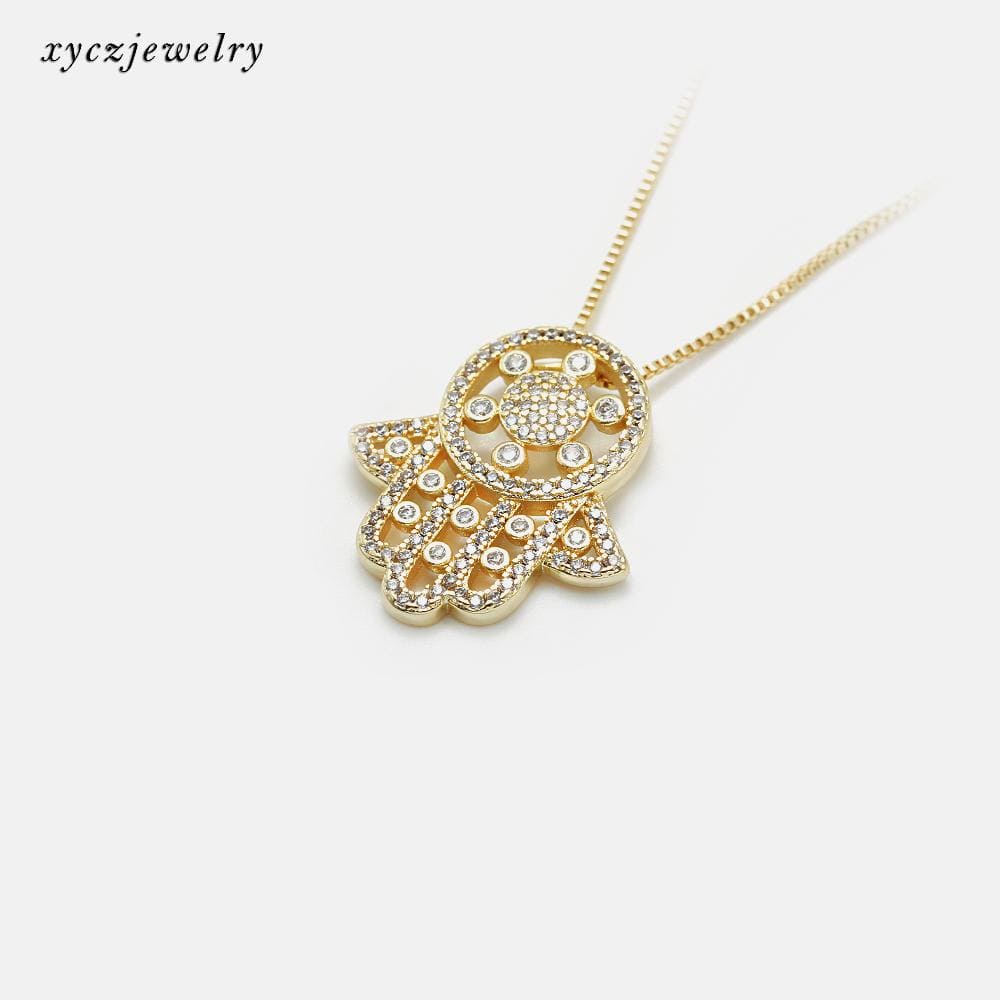 DESC Colar mão de Fátima XYP101131 吊坠+链条