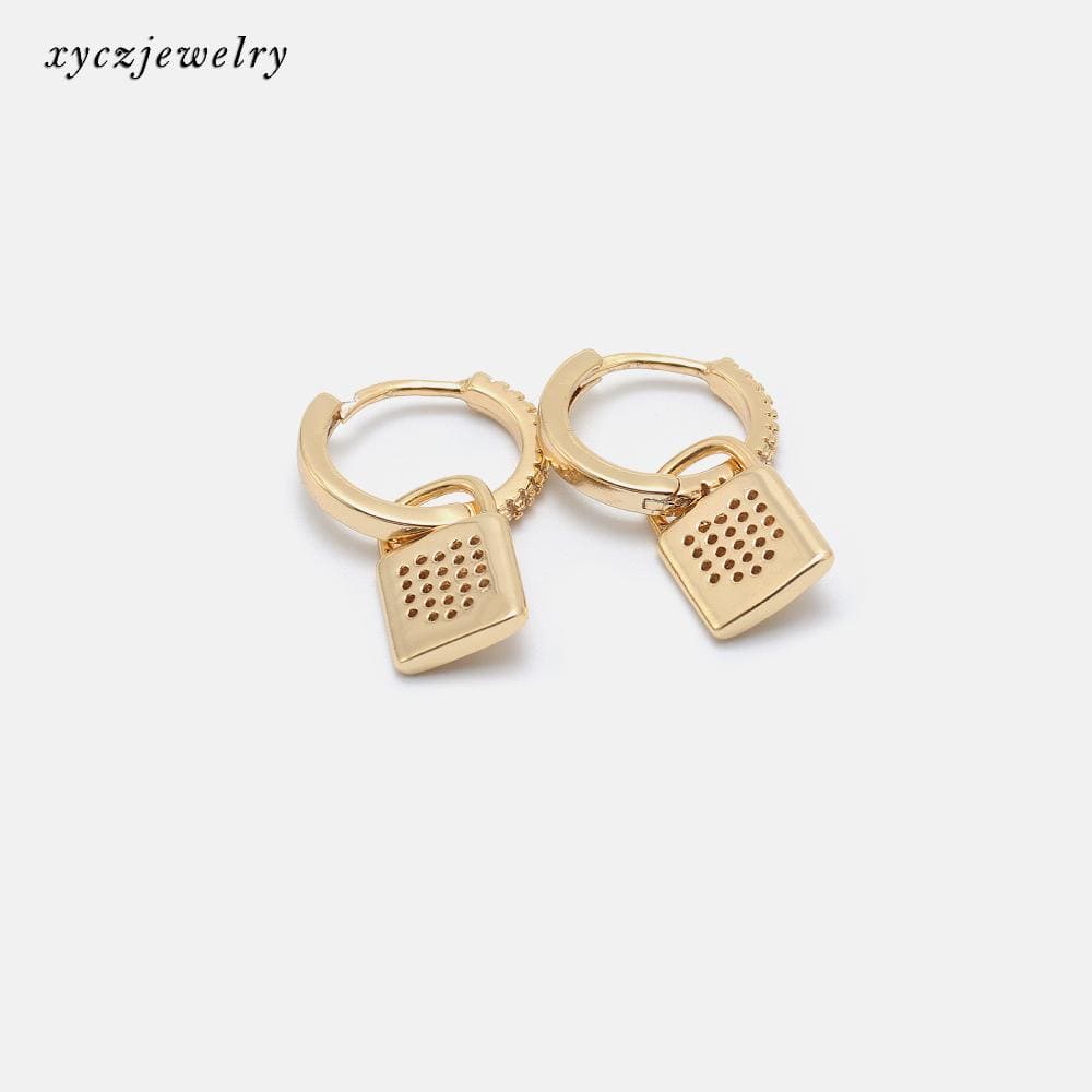 Brinco Argolinha Cadeado/Coração XYE103097