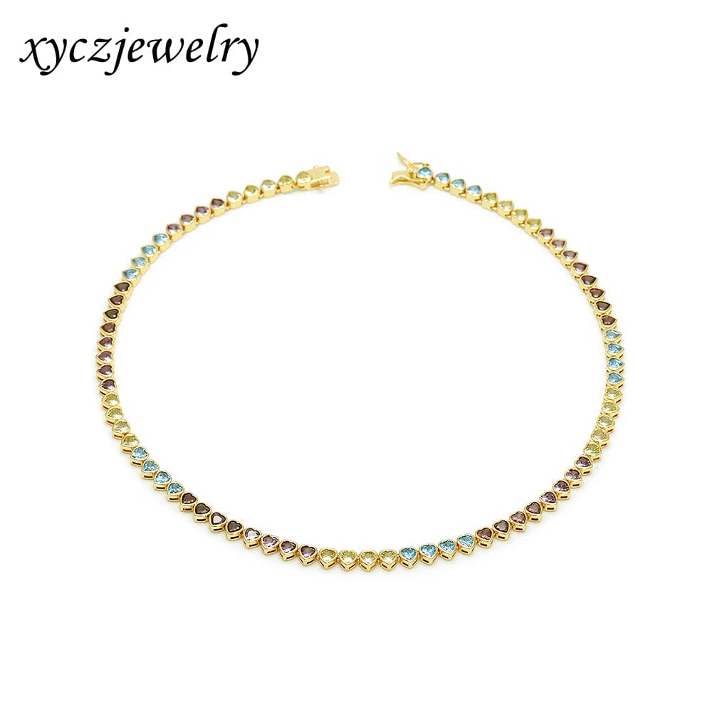 Colar Riviera Coraçao Cravação Inglesa A0054 necklace