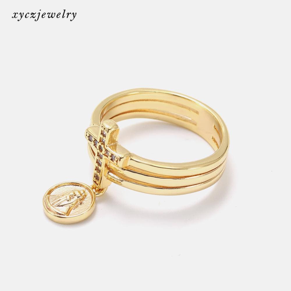 Anel Religioso Cruz + Pingente XYR102776 戒指