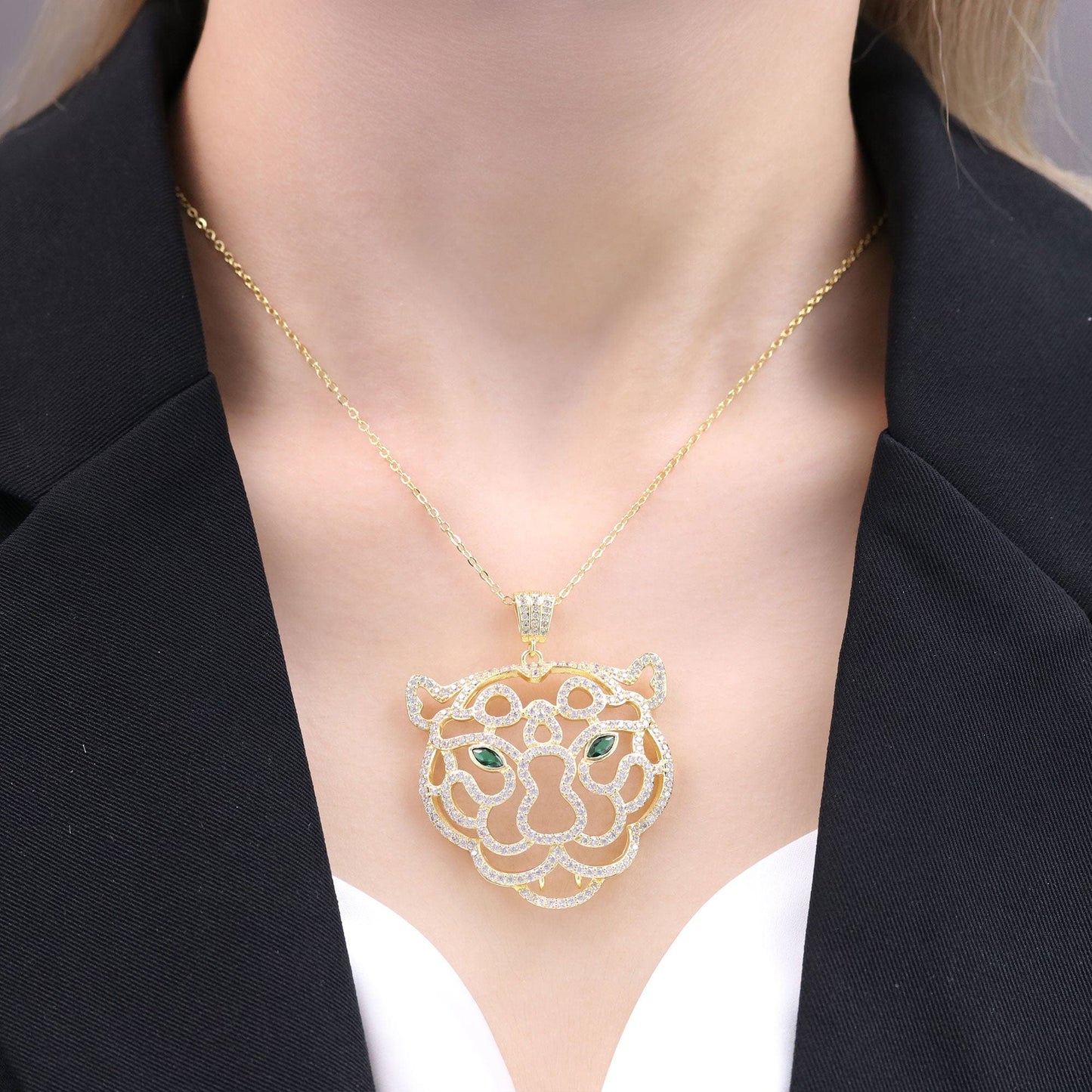 DESC-Colar Tigre 3 D XYN101132 necklace