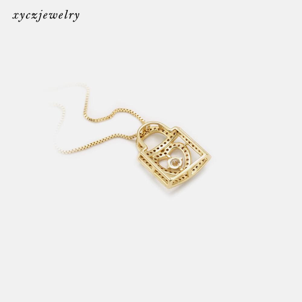 Colar Coração Cadeado XYP101695 - SY2003① 吊坠+链条