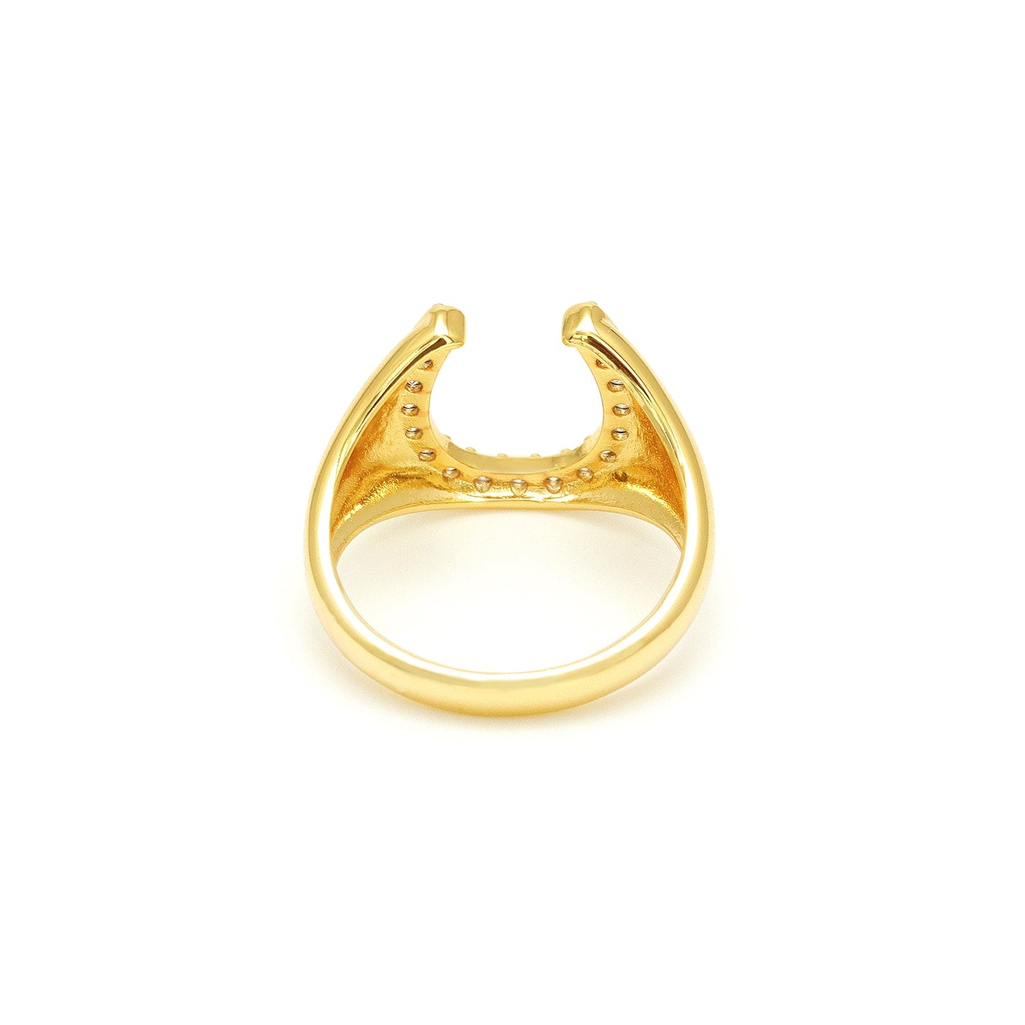 Anel de ferradura cravejada no atacado