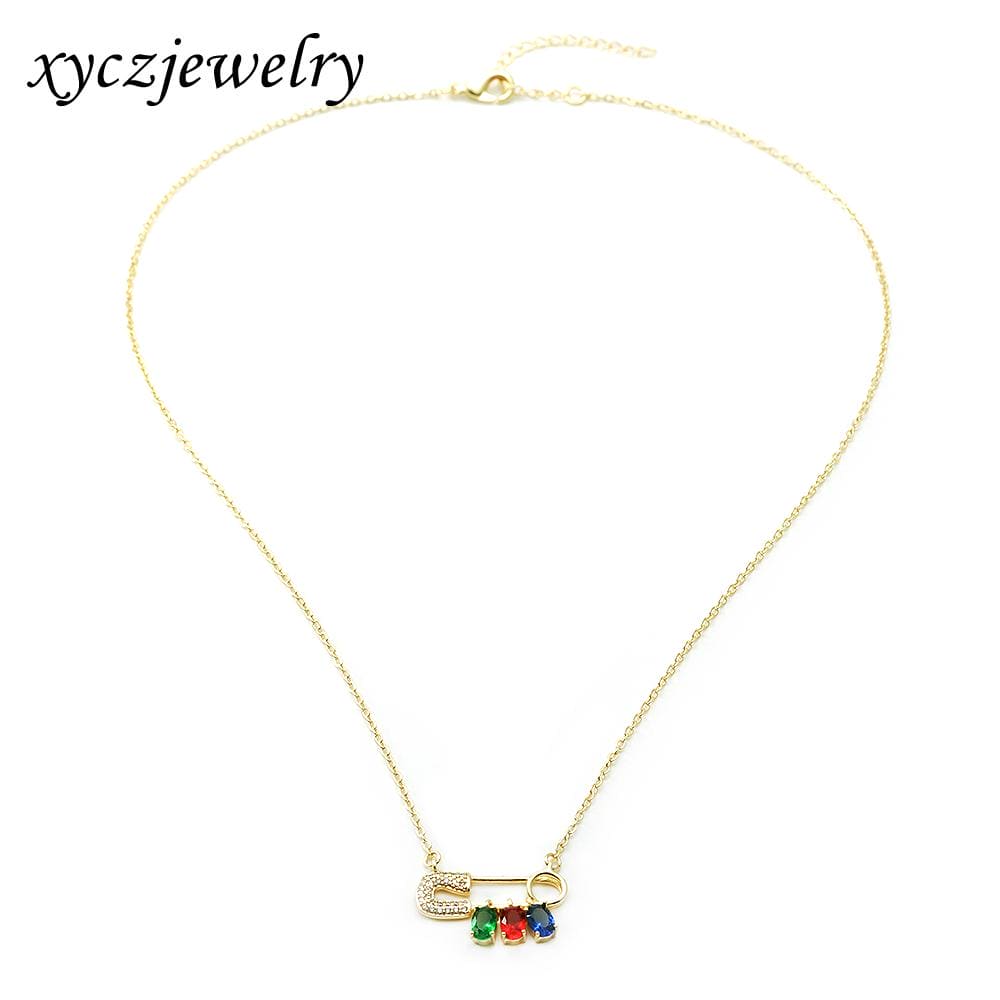 Colar Alfinete e Pedras XYN100929 项链