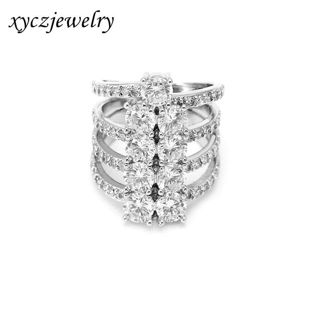 Anel 4 aros cravejado com zircônias