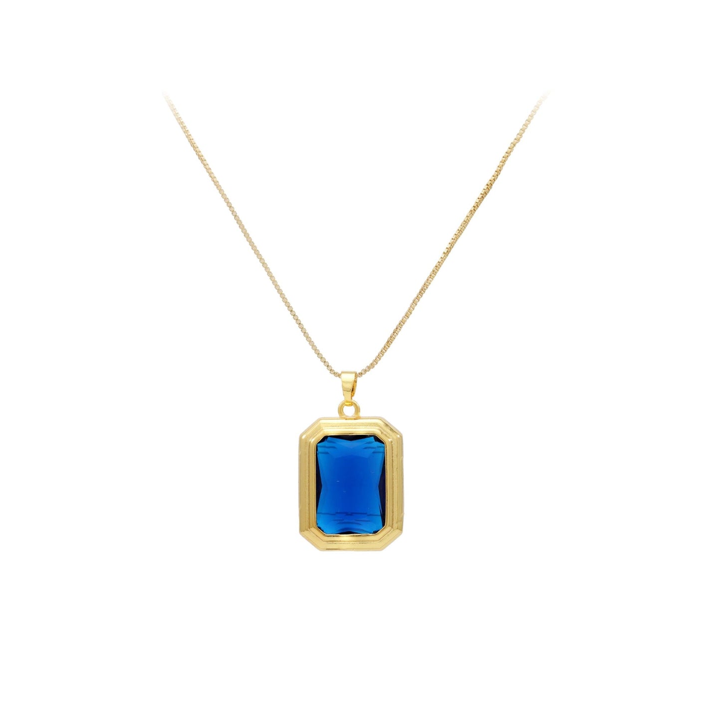 DESC- Colar Retangular Cravação Inglesa XYN101135 necklace