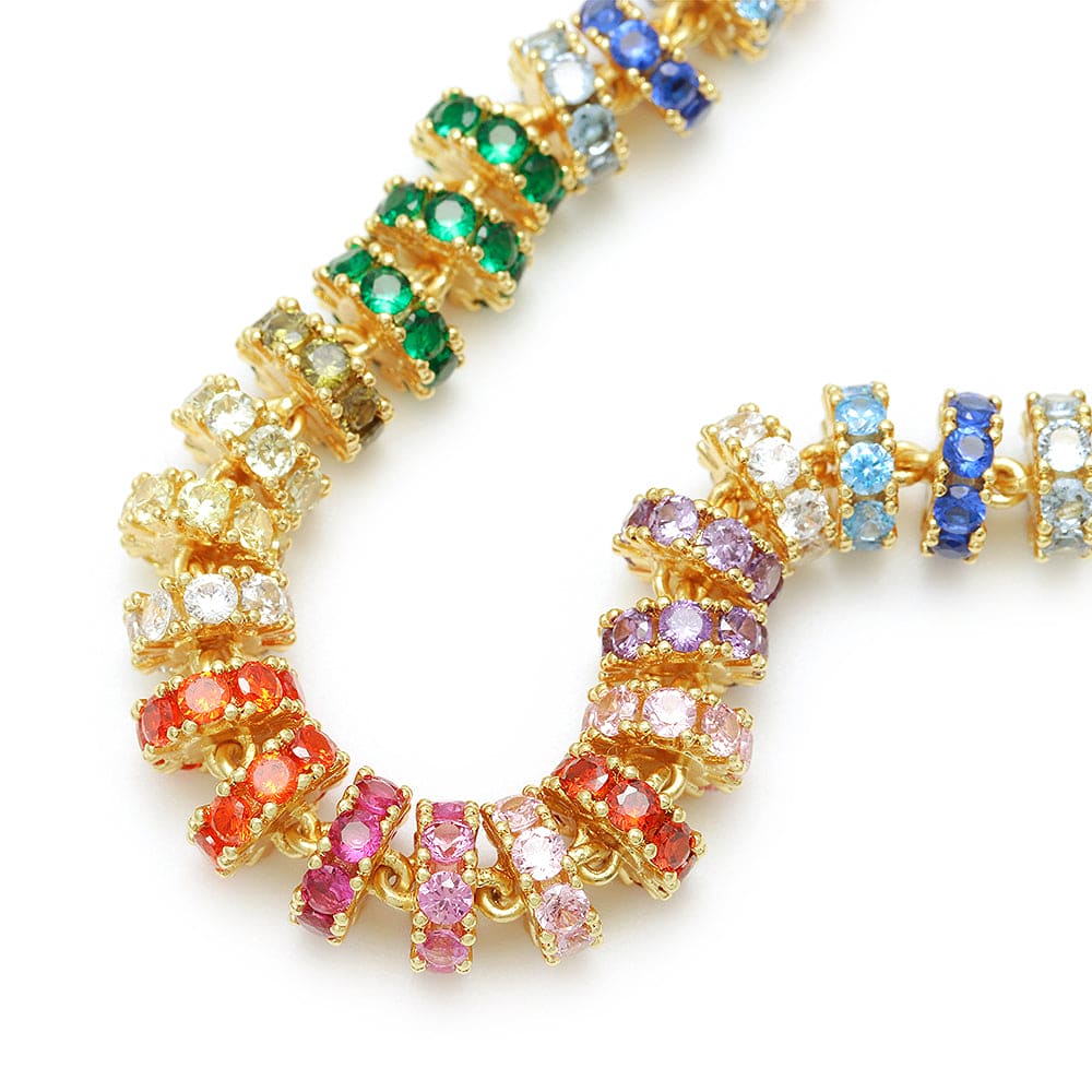 Colar Riviera Rondele necklace mix color 40cm A0043