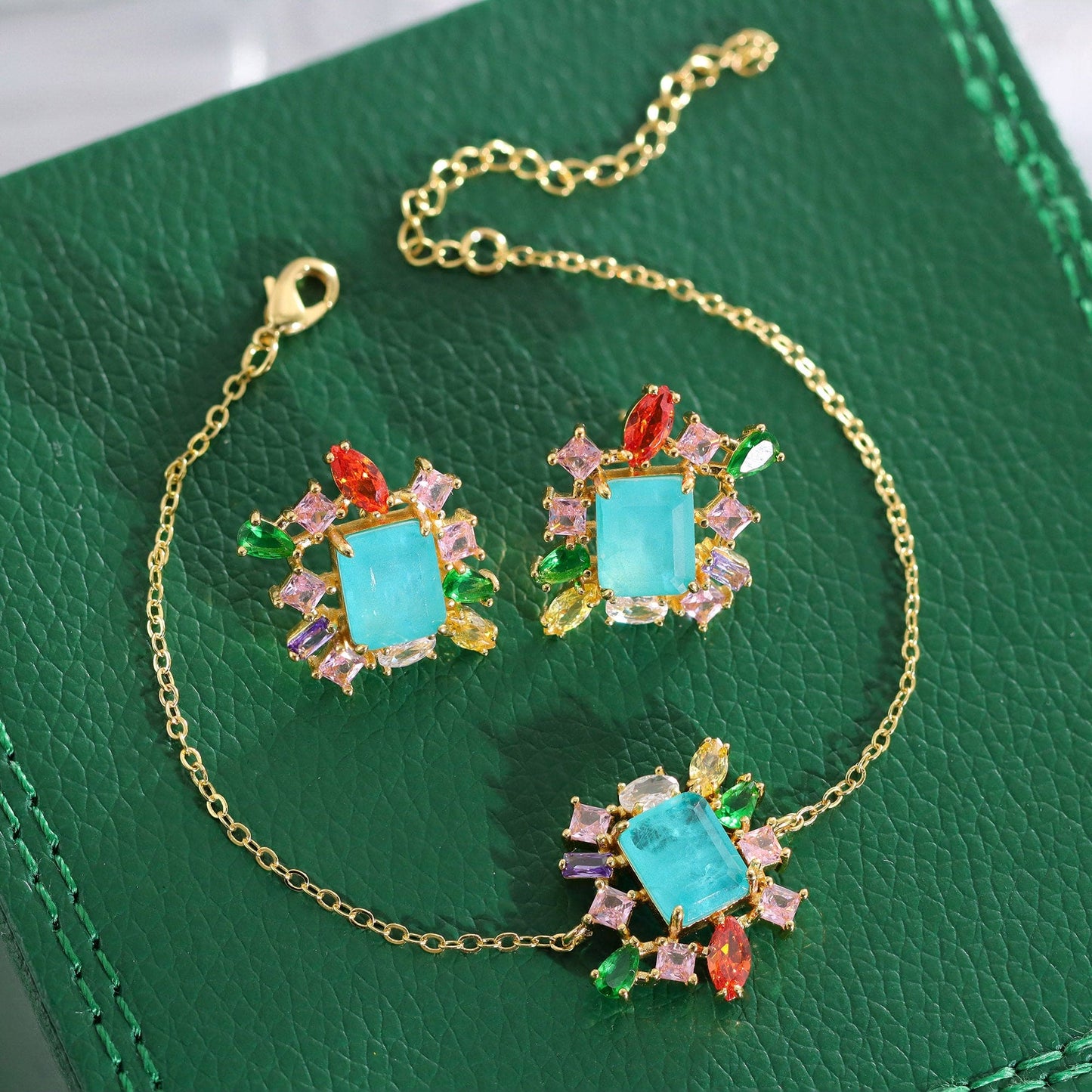 Pulseira Fusion Quadrada com Carrês Navevetes e Gotas XYS101194