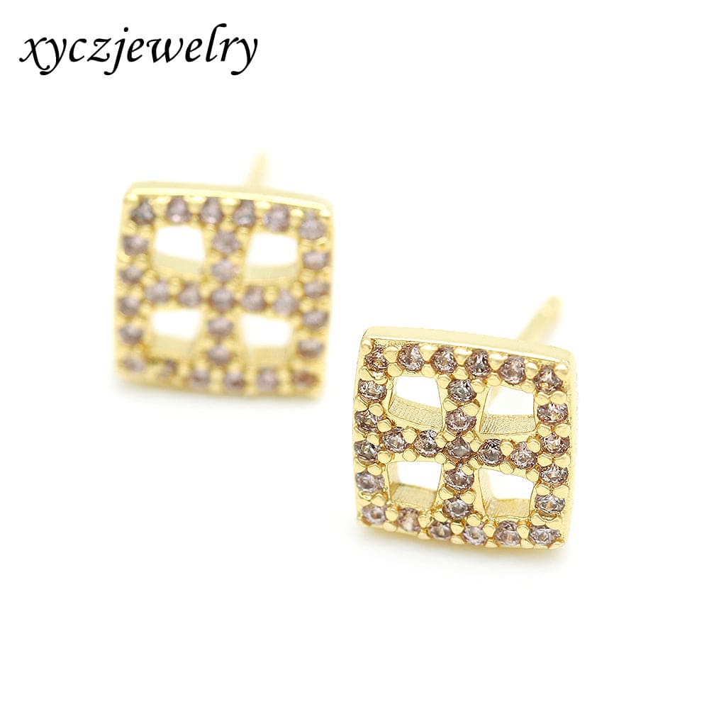 Brinco Quadrado Flor XYE104229 耳环earrings