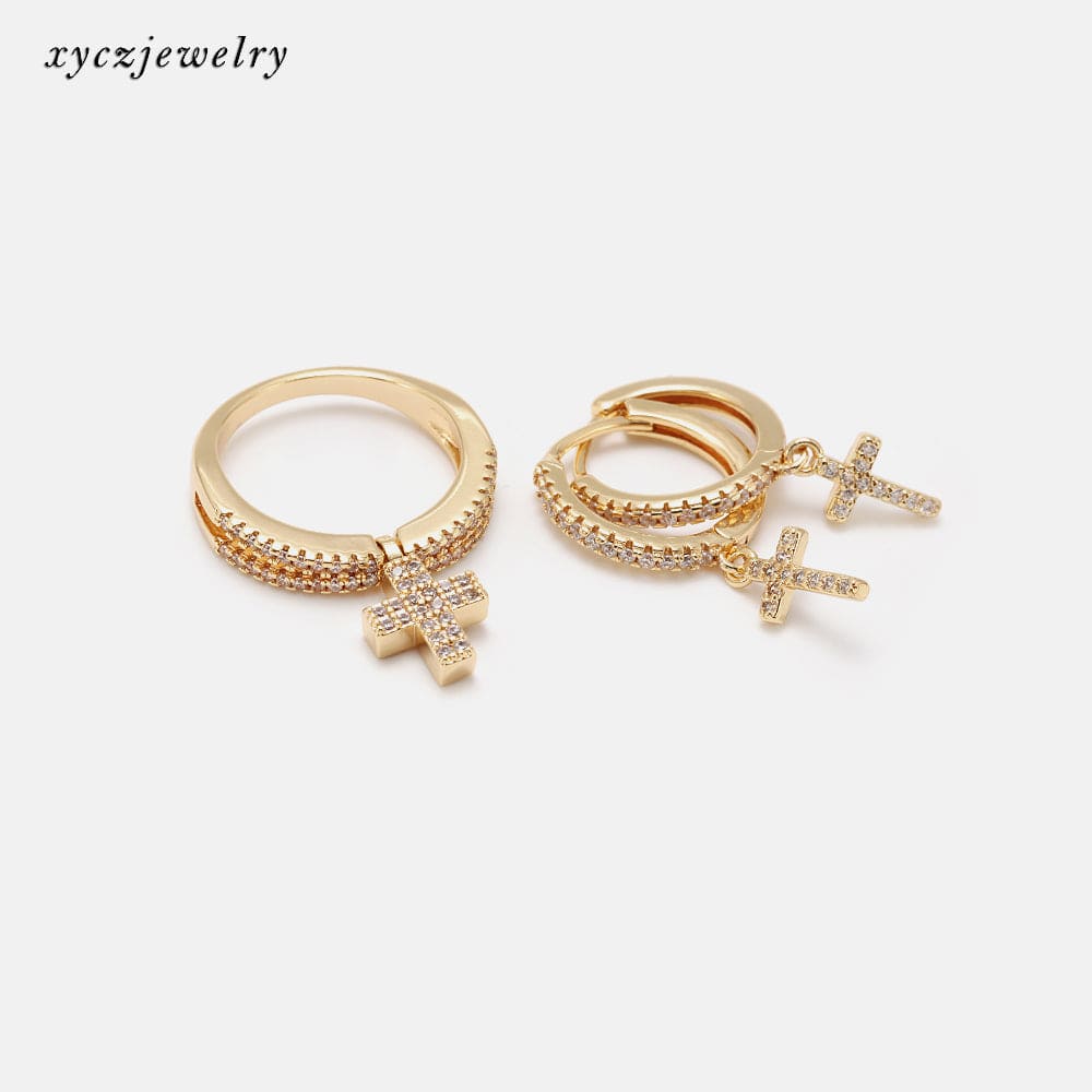 Brinco de Argolinha Cruz XYS100621