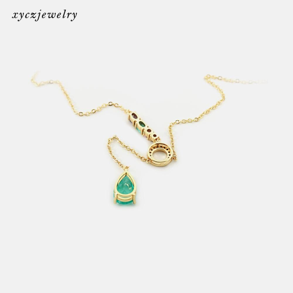 Colar cascata e pingente pedra XYN100520