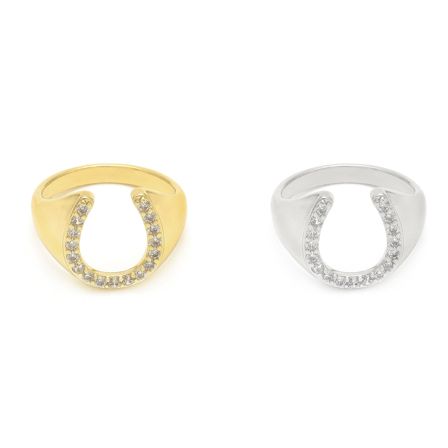 Anel de ferradura cravejada no atacado