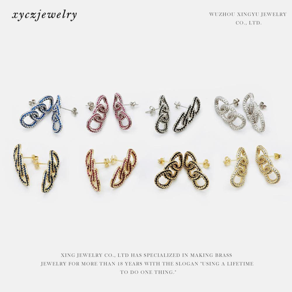 Brinco Elos Cravejados XYE103843