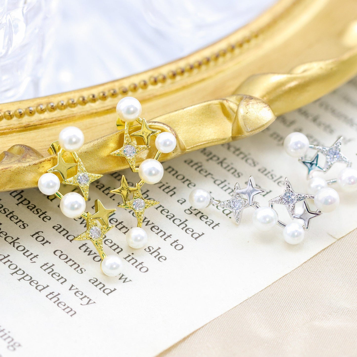 DESC-Brinco Estrela e Pérola XYE104573 earring