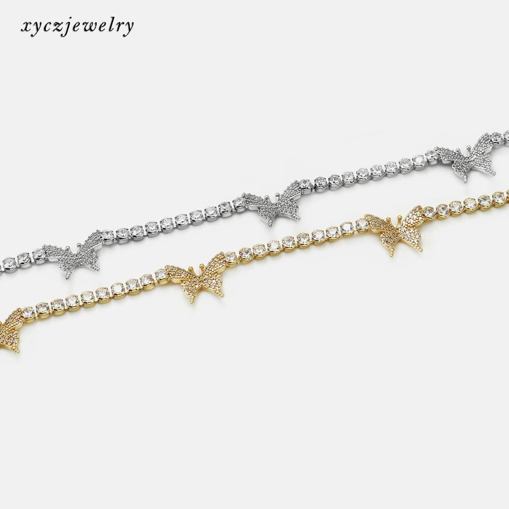 Colar "Chocker" Borboletinhas Cravejadas XYN100817 项链