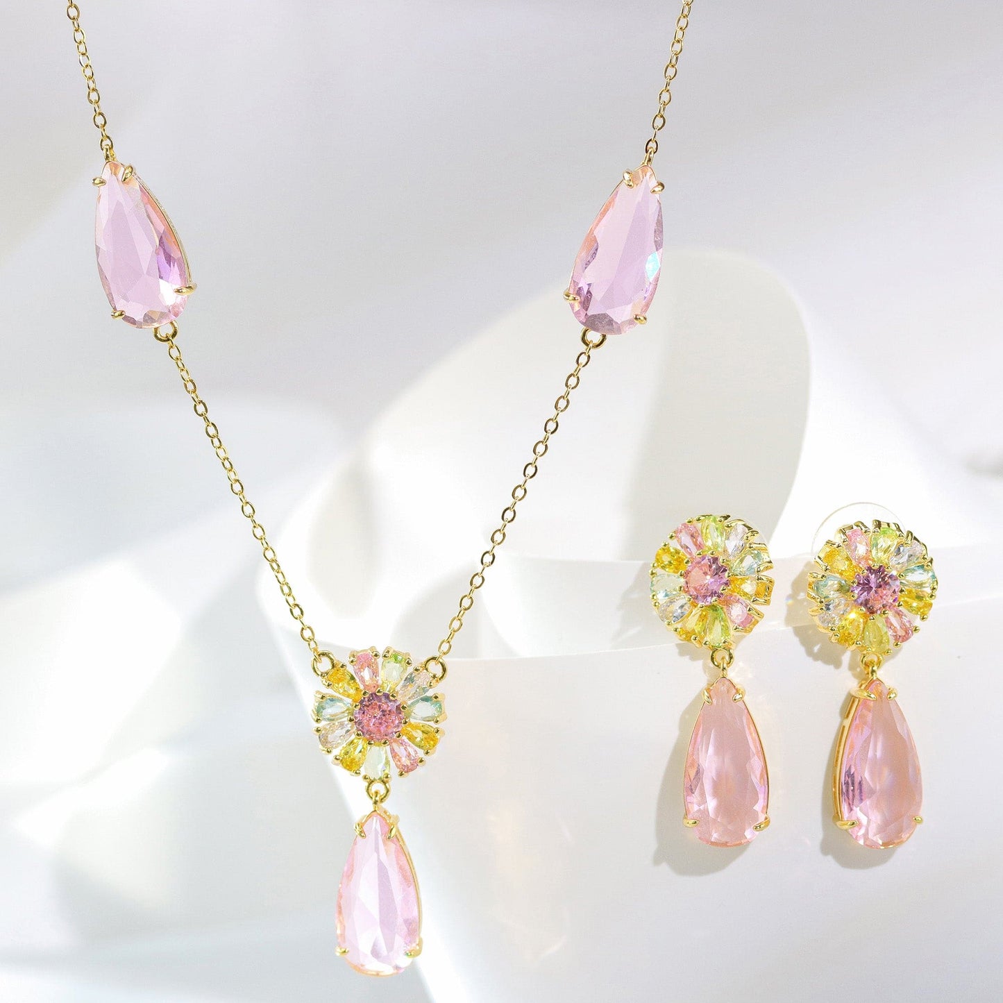 Colar Flor e Gotas XYS101187