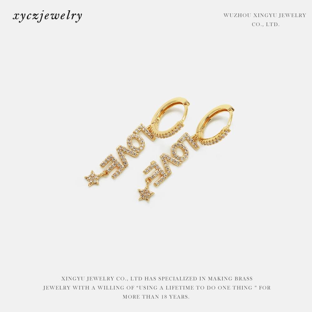 Brinco "HAPPY" e "LOVE" XYE103442