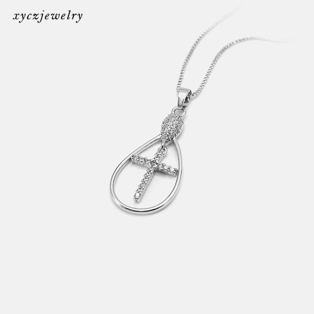 Colar gota com cruz XYP101751
