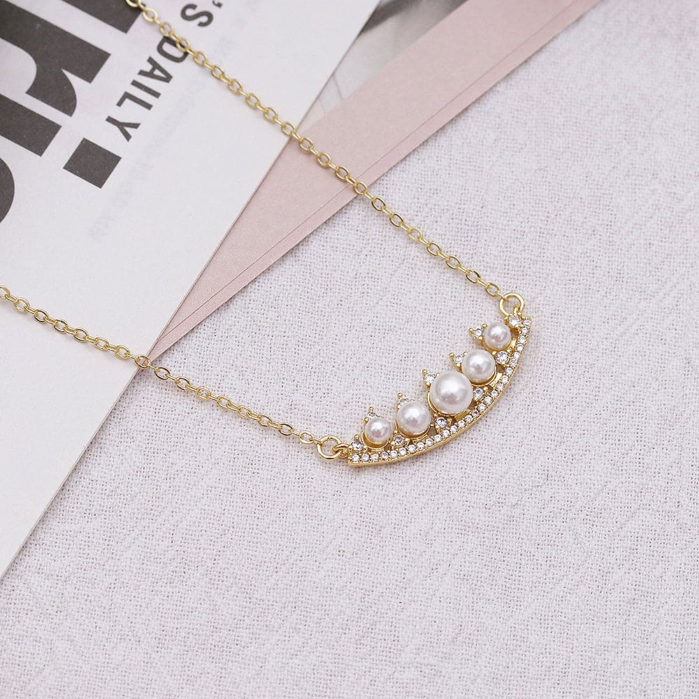 Colar perolas e zirconia XYN101023 necklace