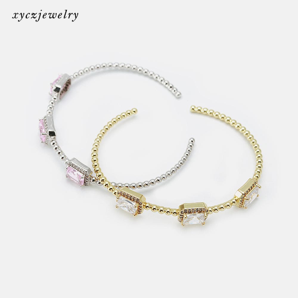 Bracelete com aro de bolinhas cravejado no atacado