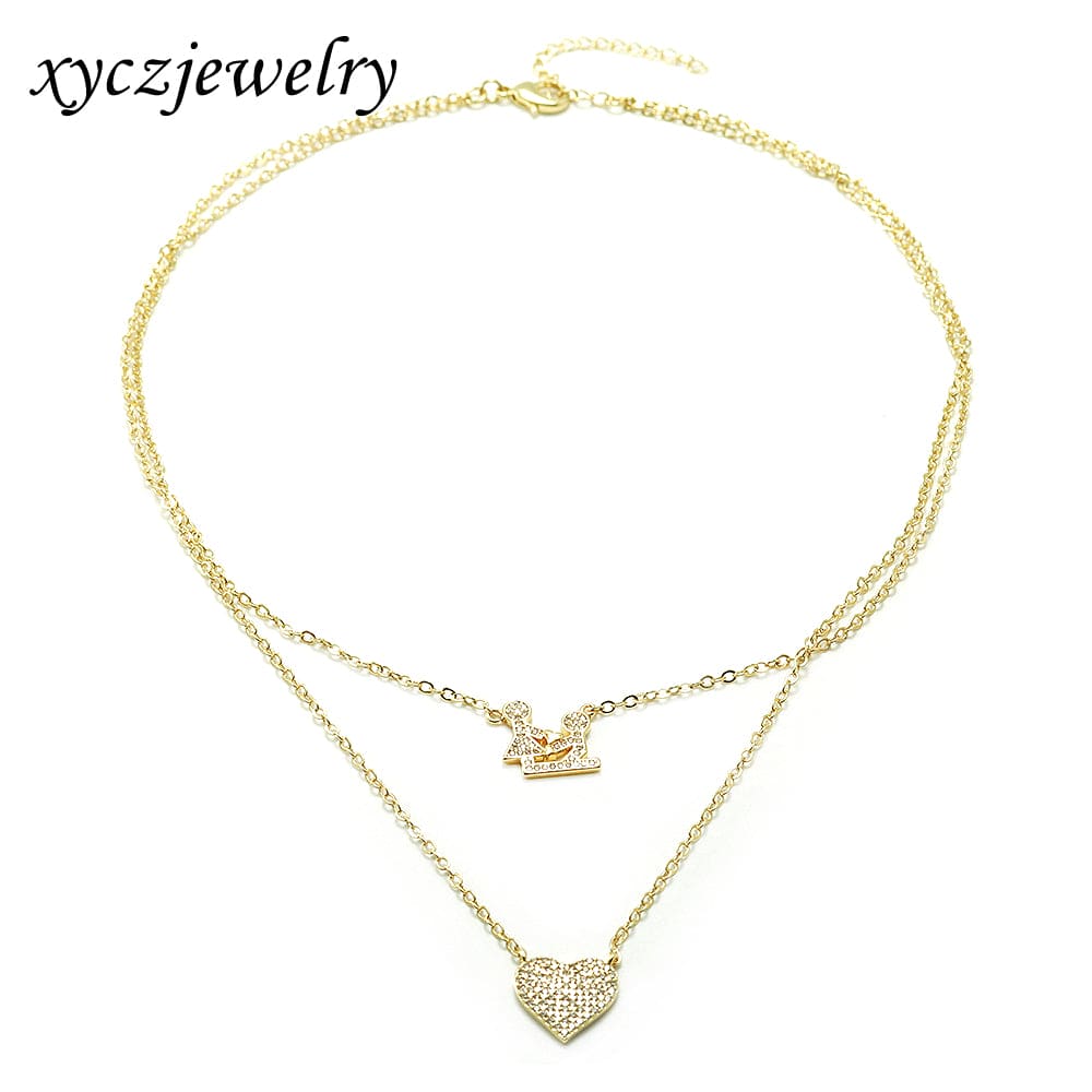 Colar Duplo Ternura Coração XYN100977